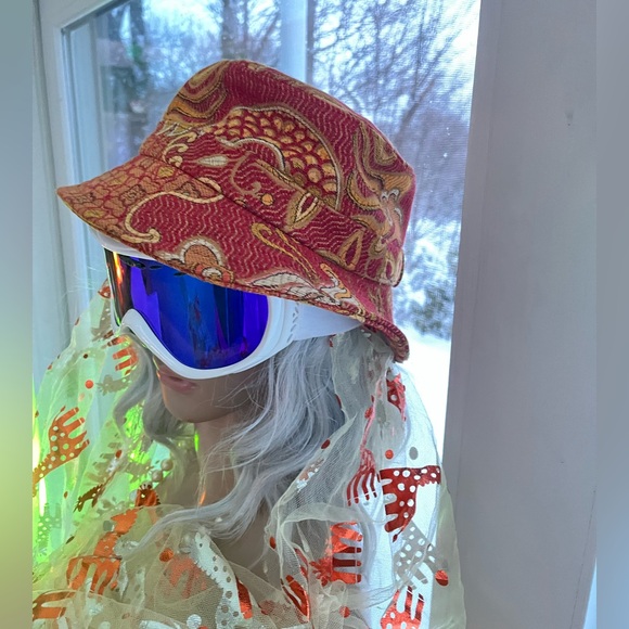 Etro Accessories - Etro Red and Gold Paisley Hat